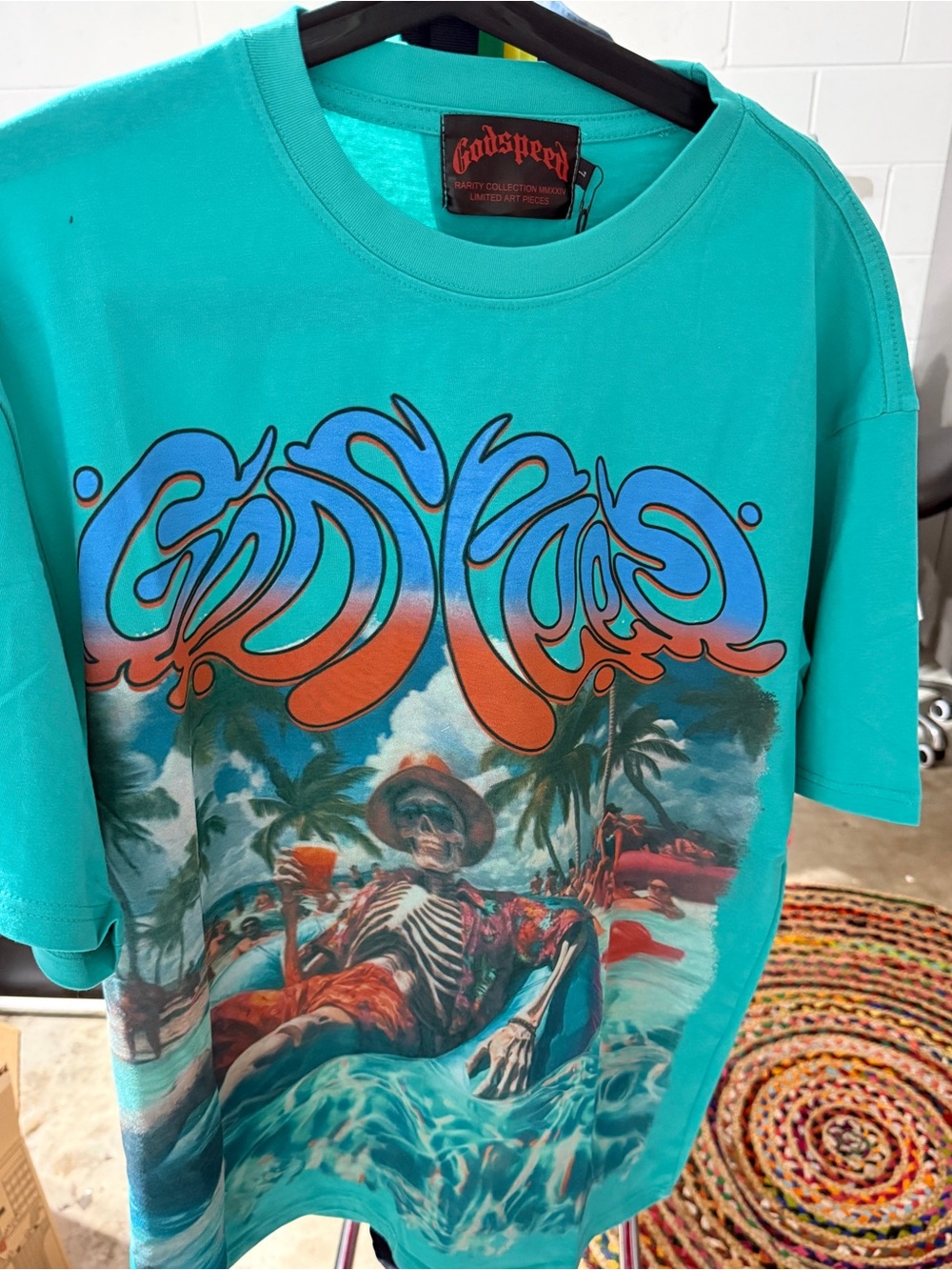 Godspeed Teal Graphic Short Sleeve Tee